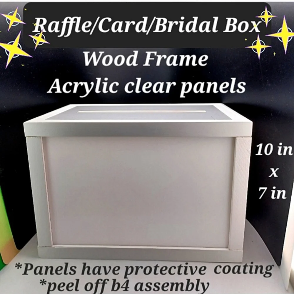 -🌟🌟Raffle /Bridal/Card/ Letter Box🌟 , wooden, acrylic 10 in x 7 in